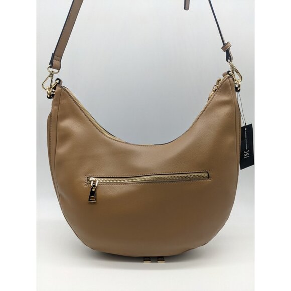 INC Kolleene faux-leather expandable women's Large hobo crossbody bag-CAMEL/TAN - Picture 8 of 13